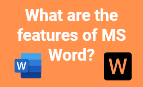 What are the features of MS Word